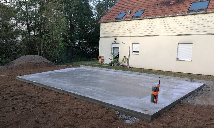 Création d'une dalle béton pour un hall industriel